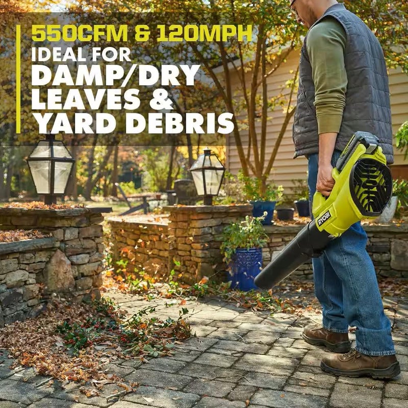RYOBI 40V 120 MPH 550 CFM Cordless Battery Leaf Blower Tool ONLY RY40LB01B - Image 5