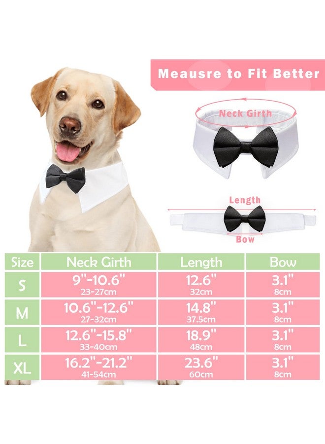 Koolmox Dog Bow Tie, KOOLMOX 8PCS Adjustable Tuxedo Collar Sewed wtih Bow Ties for Dogs Formal Wear Dog Wedding Outfit Attire Dress Suit, Dog Tuxedo for Medium Dogs Large Dogs Costumes Accessories, White - Image 2