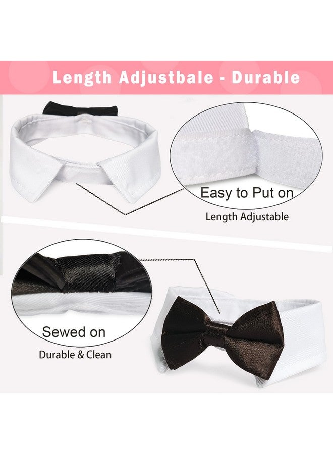 Koolmox Dog Bow Tie, KOOLMOX 8PCS Adjustable Tuxedo Collar Sewed wtih Bow Ties for Dogs Formal Wear Dog Wedding Outfit Attire Dress Suit, Dog Tuxedo for Medium Dogs Large Dogs Costumes Accessories, White - Image 3