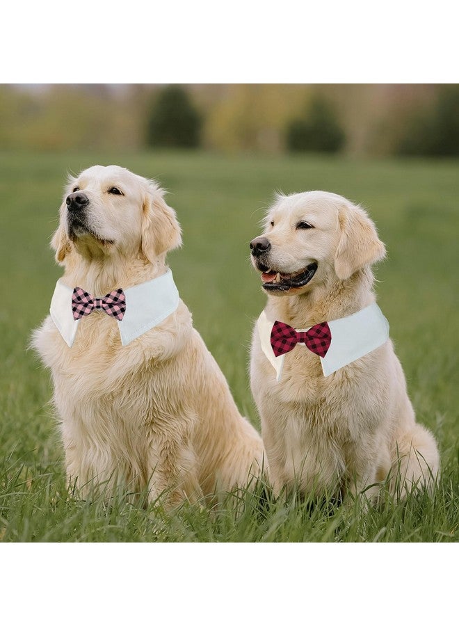 Koolmox Dog Bow Tie, KOOLMOX 8PCS Adjustable Tuxedo Collar Sewed wtih Bow Ties for Dogs Formal Wear Dog Wedding Outfit Attire Dress Suit, Dog Tuxedo for Medium Dogs Large Dogs Costumes Accessories, White - Image 4