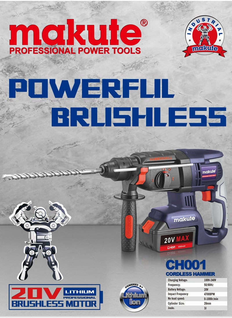 makute Drill 26mm, 20v 4 amp Battery, Power 4700, Speed 1000 RPM  - Image 2
