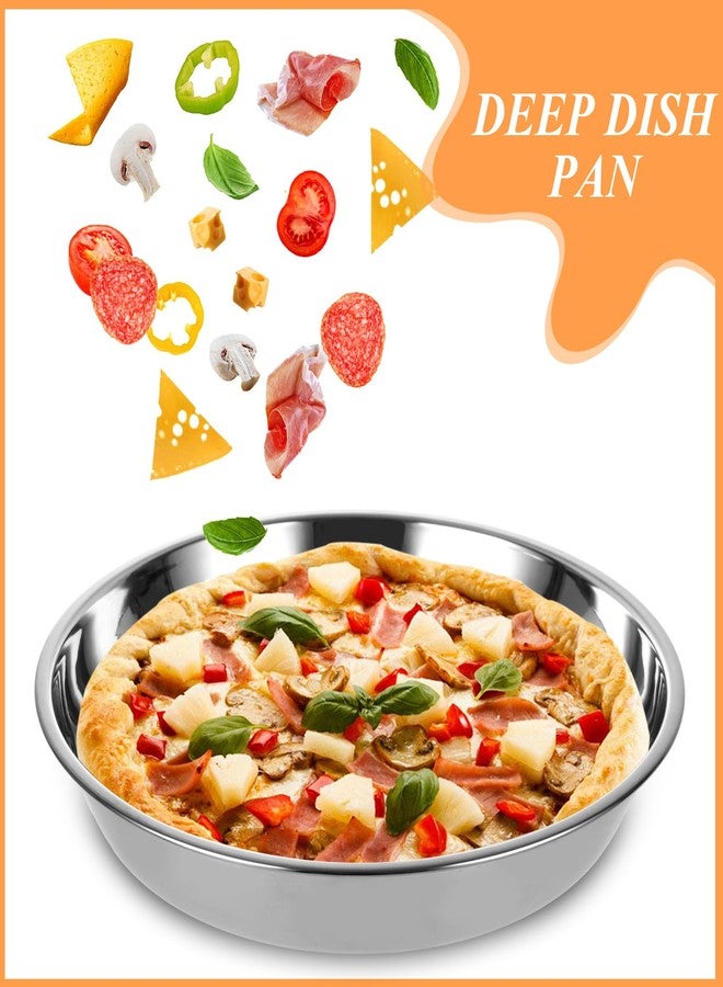 MUXHEL 6 Pack Deep Dish Pizza Pan 10 Inch Stainless Steel Pizza Pan for Oven, Non-Stick Pizza Tray Pizza Baking Sheet Pizza Plates Pie Pan for Pie, Cookie, Dishwasher Safe - Image 5