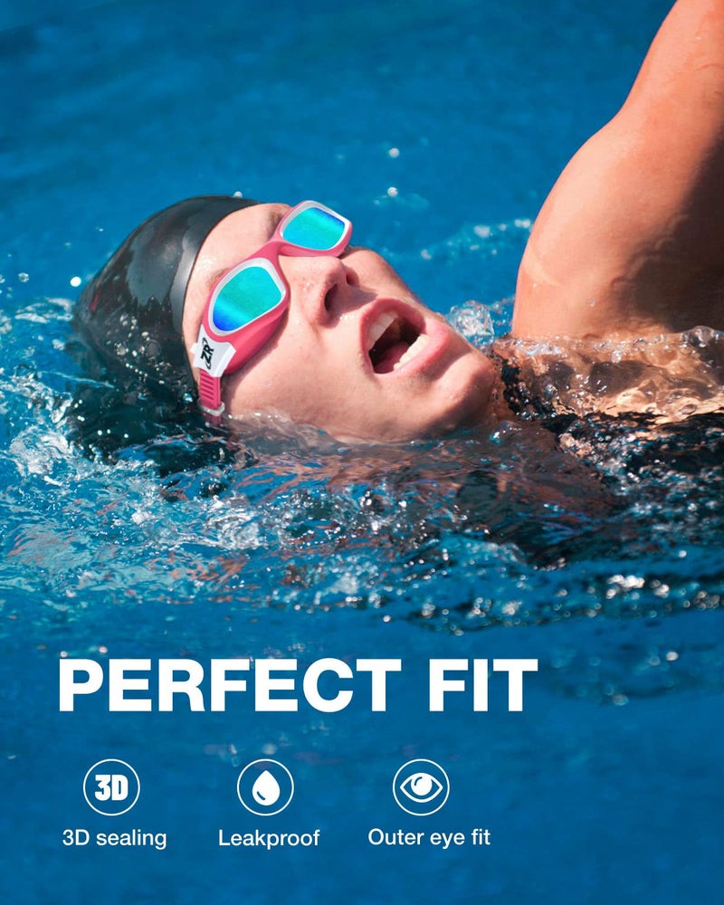 ZIONOR Swim Goggles, Upgraded G1 Polarized Swimming Goggles UV Protection Anti-fog Adjustable Strap for Men Women Adult Indoor or Outdoor (Polarized Light Mirror Gold Lens) - Image 3