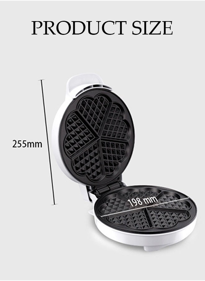 Generic - Electric waffle maker, household small electric pancake maker, breakfast machine, semi-automatic fixed type, can be used to make waffles, fried eggs, etc. (White) - Image 1