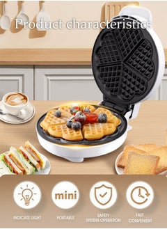 Generic Electric waffle maker, household small electric pancake maker, breakfast machine, semi-automatic fixed type, can be used to make waffles, fried eggs, etc. (White)  - Image 5