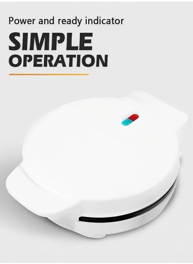 Generic - Electric waffle maker, household small electric pancake maker, breakfast machine, semi-automatic fixed type, can be used to make waffles, fried eggs, etc. (White) - Image 1