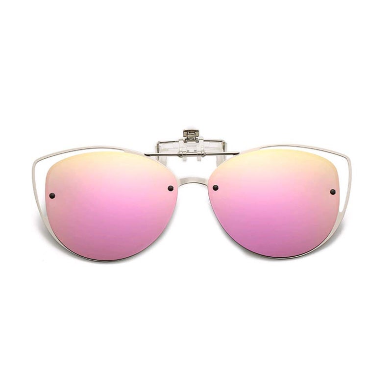 FEISEDY FEISEDY Women’s Polarized Cat Eye Clip-on Sunglasses with Flip up Function for Glasses B2670  - Image 3