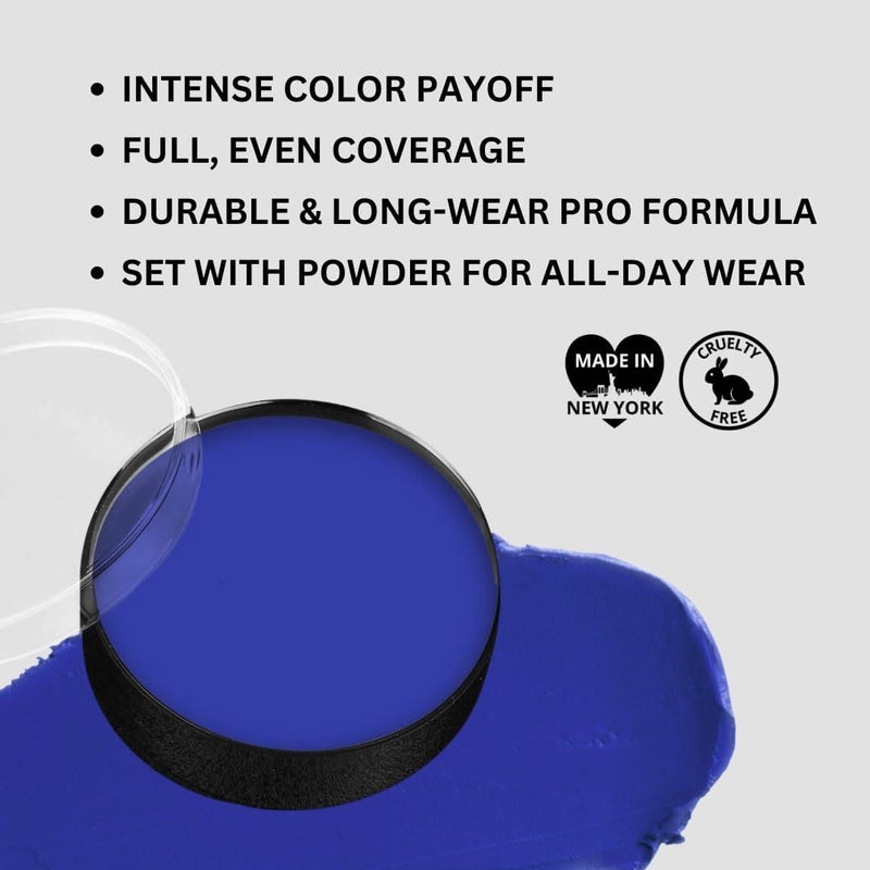 Mehron Makeup Color Cups - Professional Greasepaint Foundation Makeup (0.5 oz, Blue) - Image 3