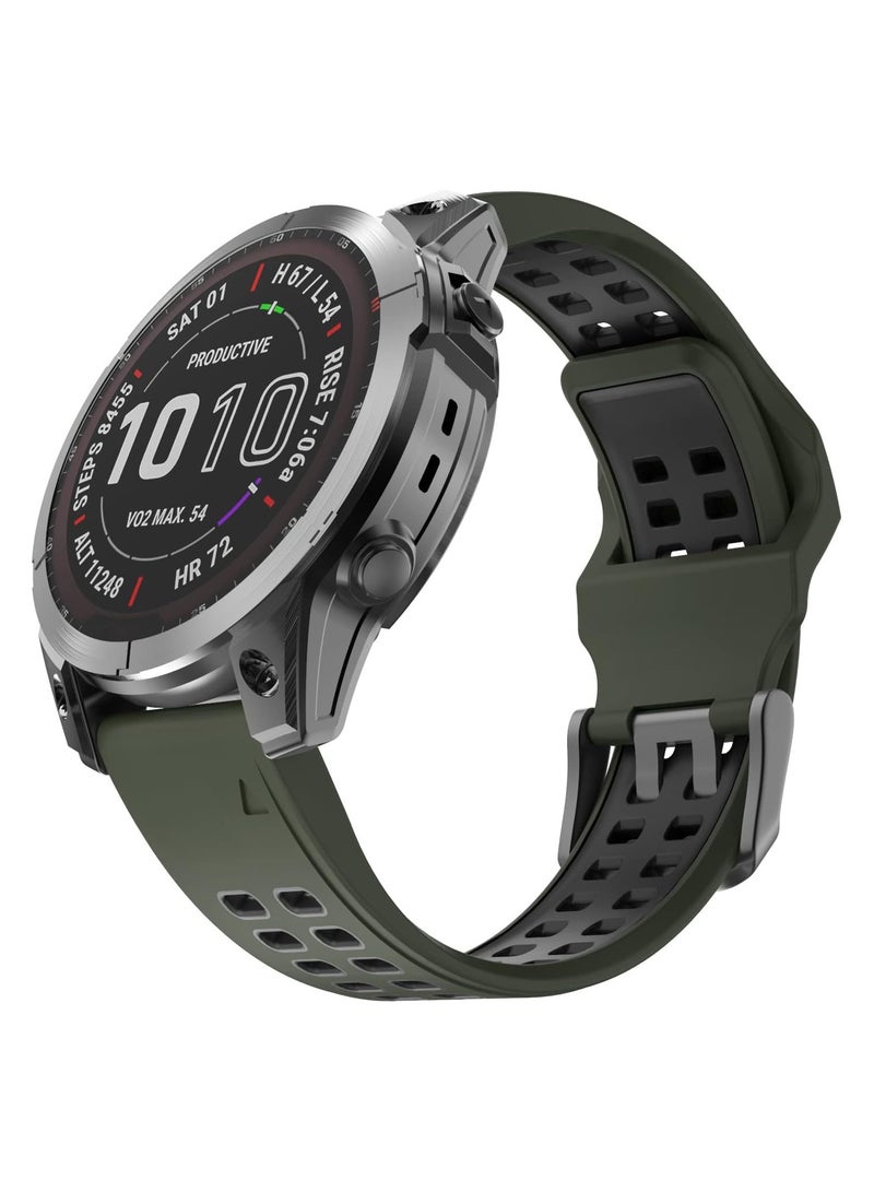 Zikra Watch Strap Band for Garmin Fenix 7X/6X/5X 26mm Quick Release Silicone Strap for Fenix 6X/Fenix 6X Pro/Fenix 5X/Fenix 5X Plus/Fenix 3/Fenix 3 HR Smartwatch - Image 1