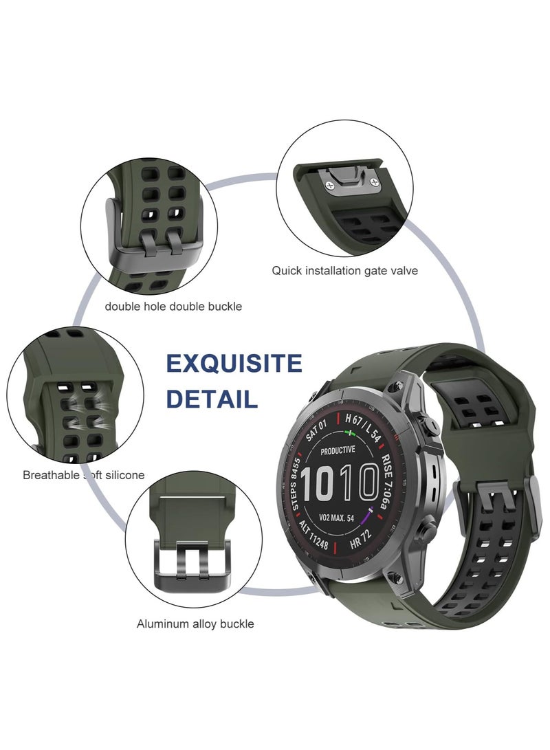 Zikra Watch Strap Band for Garmin Fenix 7X/6X/5X 26mm Quick Release Silicone Strap for Fenix 6X/Fenix 6X Pro/Fenix 5X/Fenix 5X Plus/Fenix 3/Fenix 3 HR Smartwatch - Image 5