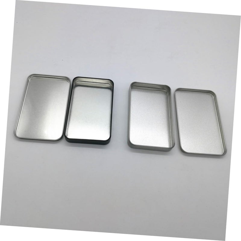 MAGICLULU 4pcs Small Tinplate Storage Boxes Lids Craft Storage Holder Mini Portable Tin Box for Gifts - Image 3