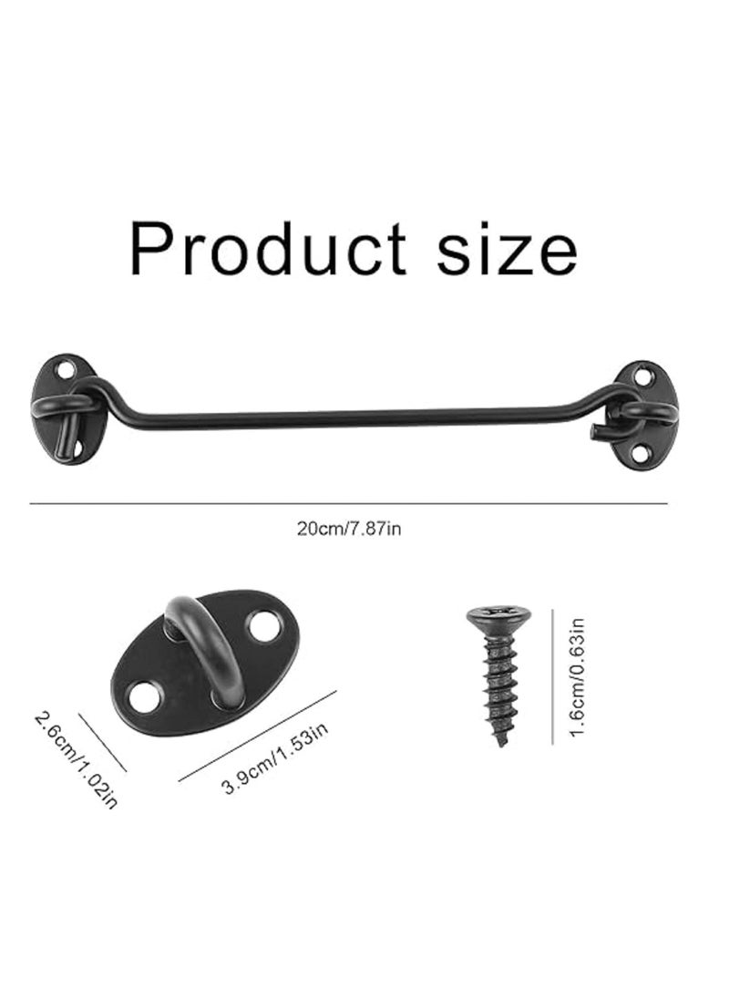 Set of 2 hooks  made of stainless steel rotating door hooks garden door locks with 8 fixing screws(20 cm)  - Image 2