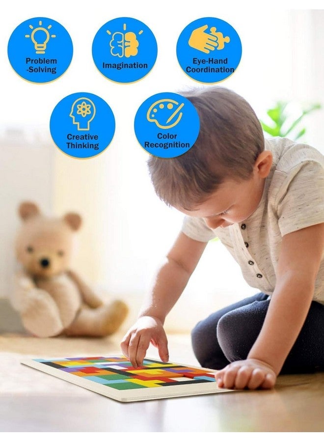 Bhavyam Entertain Kids Wooden Russian Blocks Tetris Puzzles For Kids, Wood Intelligence Puzzle, Brain Teasers Games Toys, Educational Gift For Kids Toddlers Ages 3-8, Building Blocks 40Pcs (Model 1) - Image 4