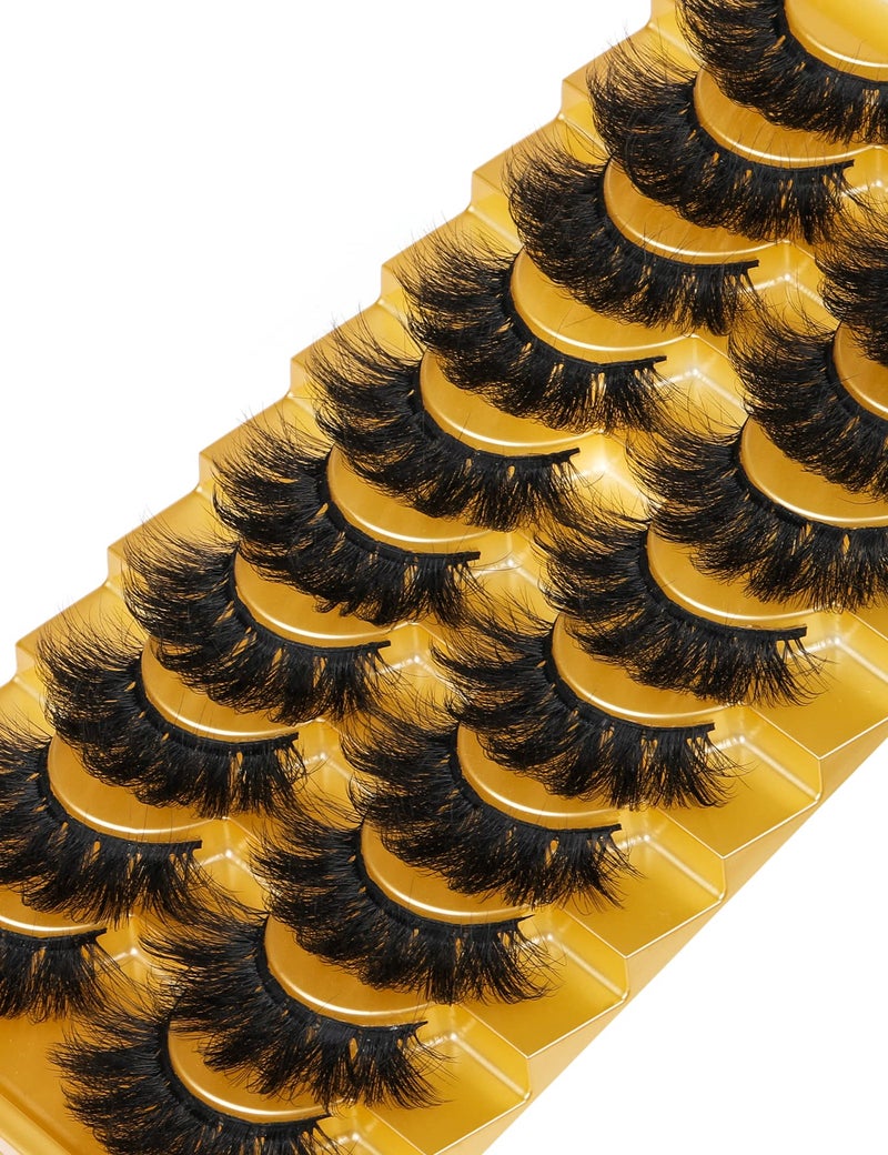 Goddvenus Eyelashes Mink Lashes Fluffy Natural Look False Lashes Wispy Full Eye Lashes 8D 20 mm Long D Curl Strip Eyelashes Pack 10 Pairs Reusable Fake Eyelashes That Look Like Extensions by Goddvenus - Image 3