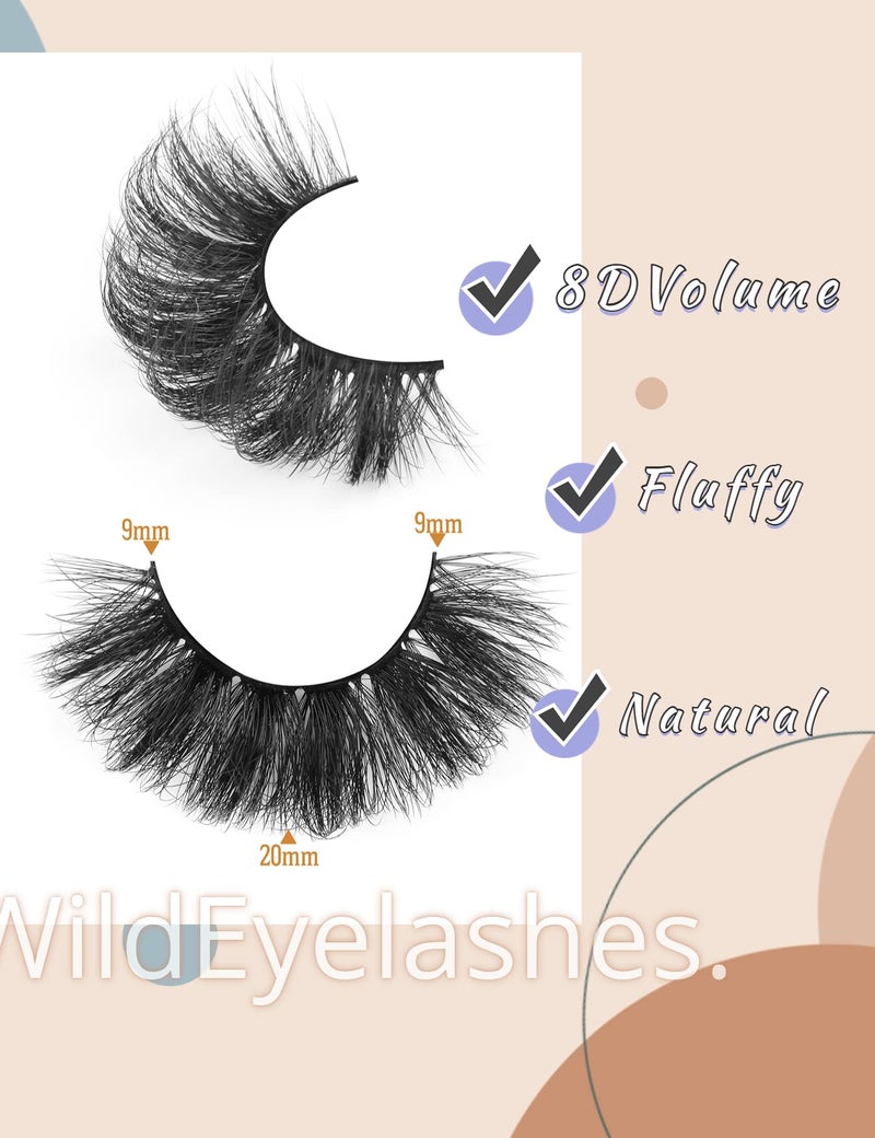 Goddvenus Eyelashes Mink Lashes Fluffy Natural Look False Lashes Wispy Full Eye Lashes 8D 20 mm Long D Curl Strip Eyelashes Pack 10 Pairs Reusable Fake Eyelashes That Look Like Extensions by Goddvenus - Image 4