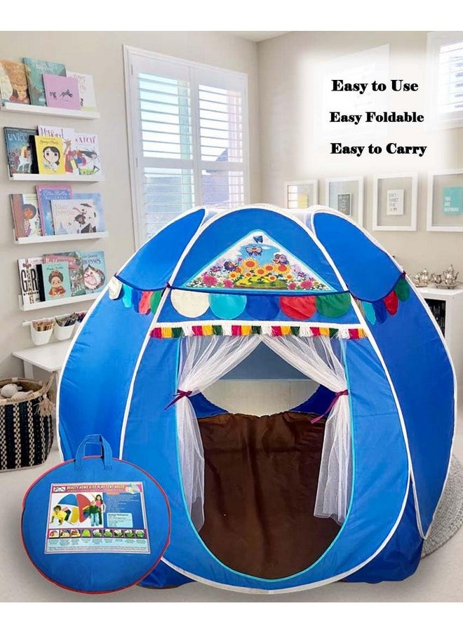 HomeCute Homecute Hexagonal Igloo Type Foldable Pop Up Kids Tent House, Play Tent House for Kids (Jumbo Size Blue)  - Image 4
