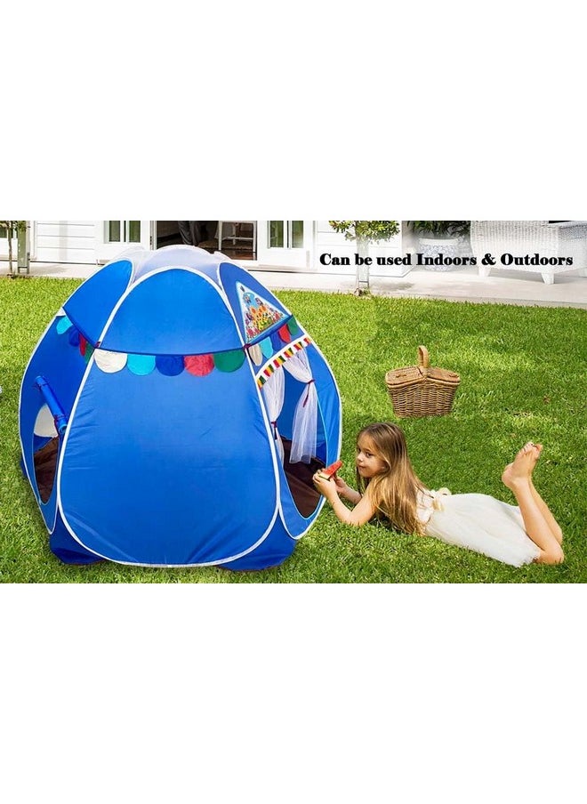 HomeCute Homecute Hexagonal Igloo Type Foldable Pop Up Kids Tent House, Play Tent House for Kids (Jumbo Size Blue)  - Image 5