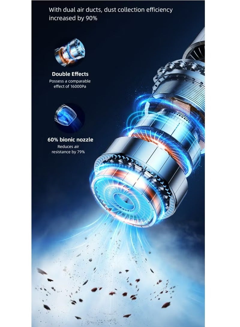 أوسامس مكنسة كهربائية محمولة للسيارة لاسلكية قوية قابلة لإعادة الشحن مع شفط قابل للتعديل للسيارة والمنزل والمكتب - Image 3