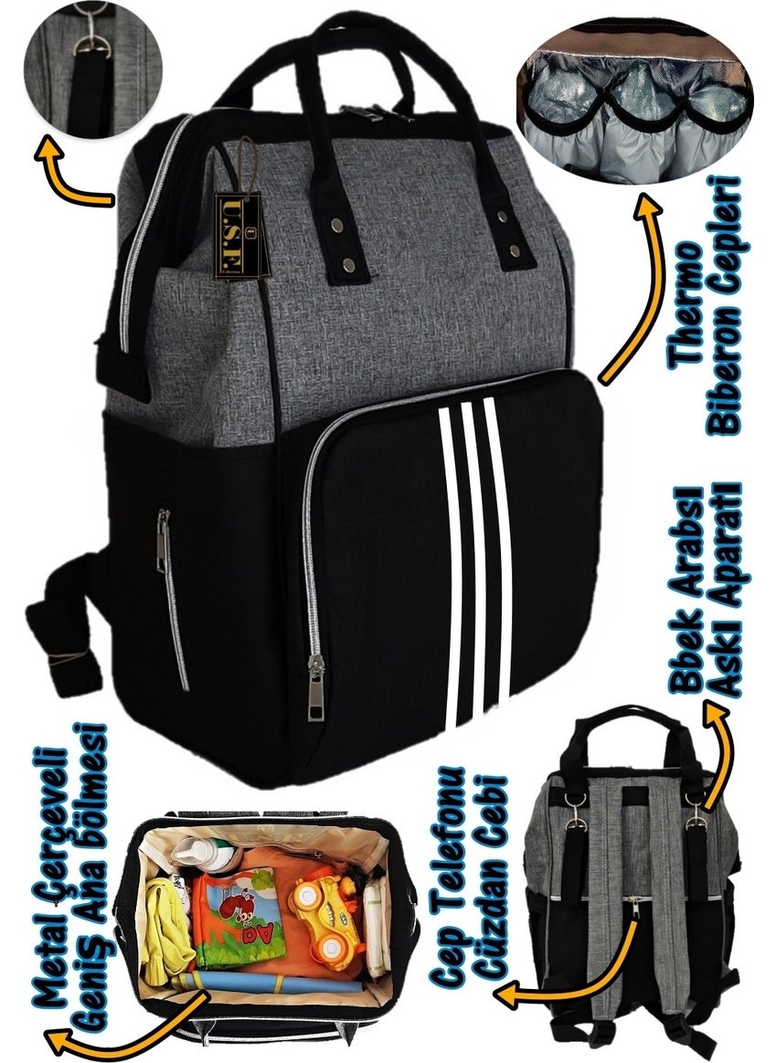 U.S.F Mother Baby Care Bag + Carrycot Baby Carrier Stroller Baby Carrying Double Set  - Image 3