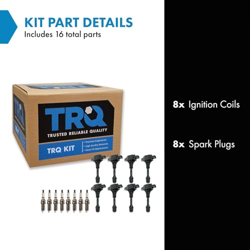TRQ Ignition Kit Ignition Coil Spark Plugs Compatible with 2007-2010 INFINITI QX56 2007-2015 Nissan Armada 2012-2015 NV2500 NV3500 2008-2012 Pathfinder 2008-2015 TITAN - Image 2