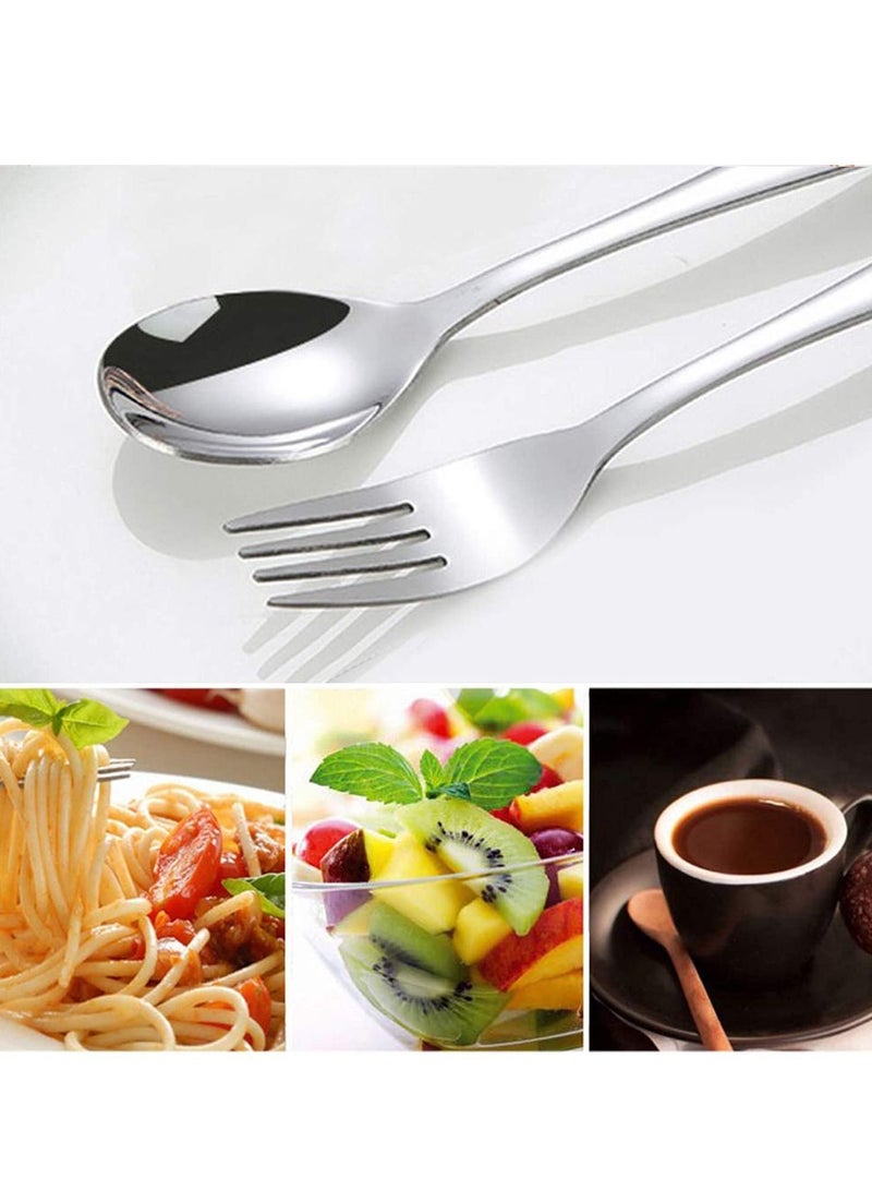 NIBEMINENT Kids Silverware Utensils Stainless Steel Forks and Spoons Children Safe Flatware Set 3pcs Tablespoons Toddler Metal Cutlery for Lunchbox Engraved Bear 6pcs - Image 3