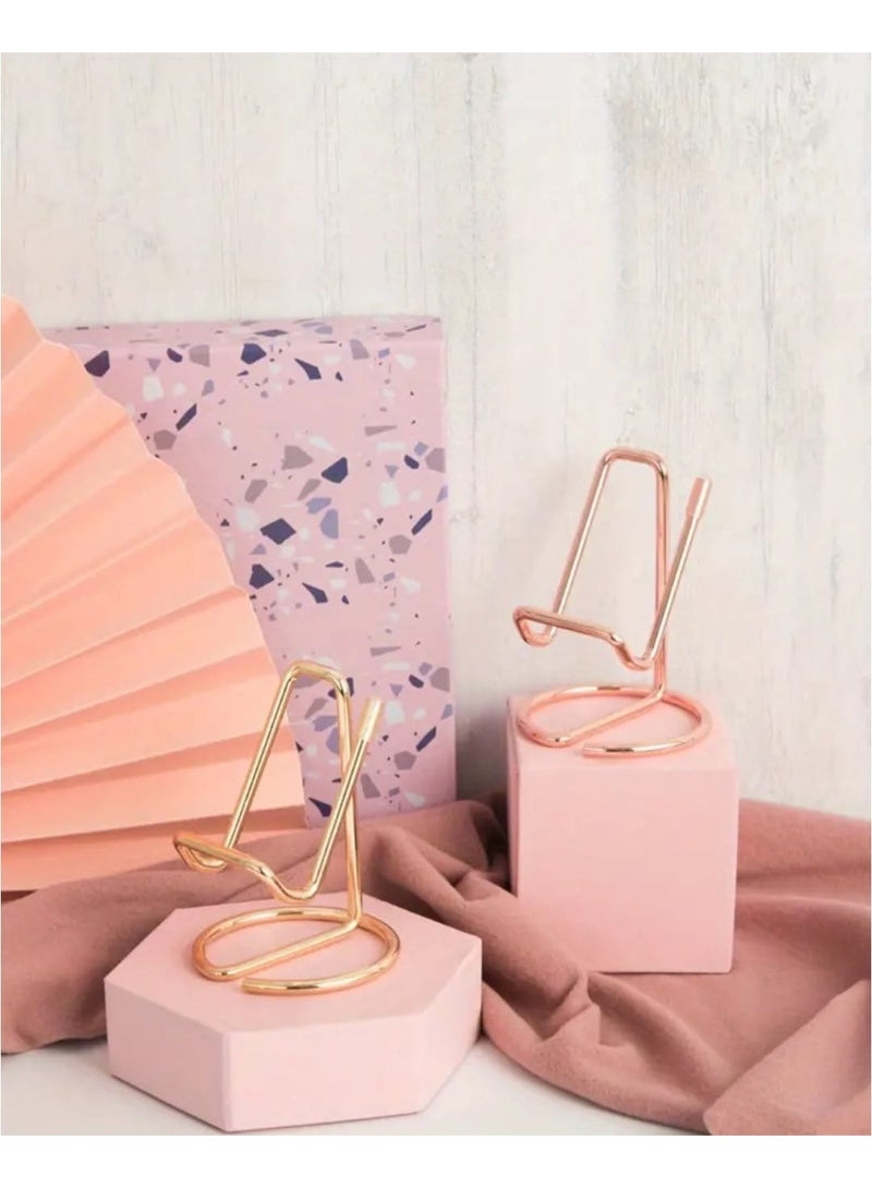FONENG Cell Phone Stand Holder for Desk,Cute Metal Rose Gold Cell Phone Stand,Compatible with All Mobile Phones,iPhone,Switch,iPad, Luxurious Modern, simple metal Mobile Phone Bracket - Image 4