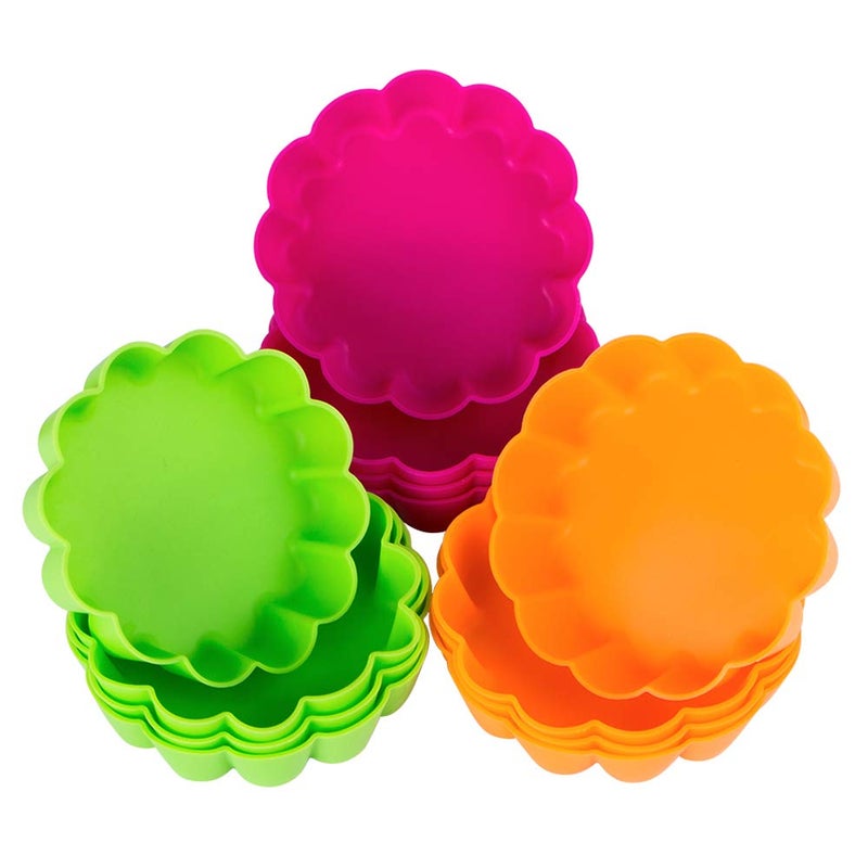 Webake Silicone Mini Tart Pan Nonstick Mini Quiche Molds Holiday Small Pie Baking Pan 314 Inch Tart Mold Wax Melt Liners Individual Baking Cups European Food Grade 12 Pack