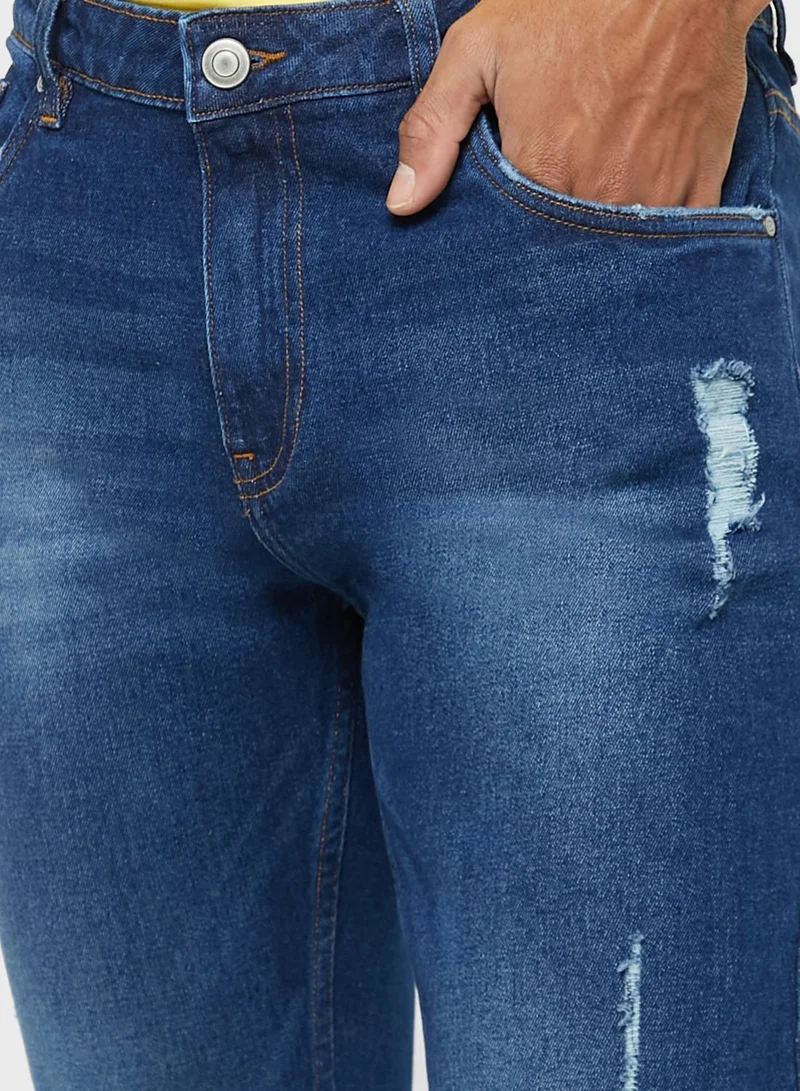 Seventy Five Slim Fit Distress Jean