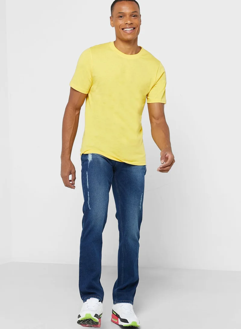 Seventy Five Slim Fit Distress Jean