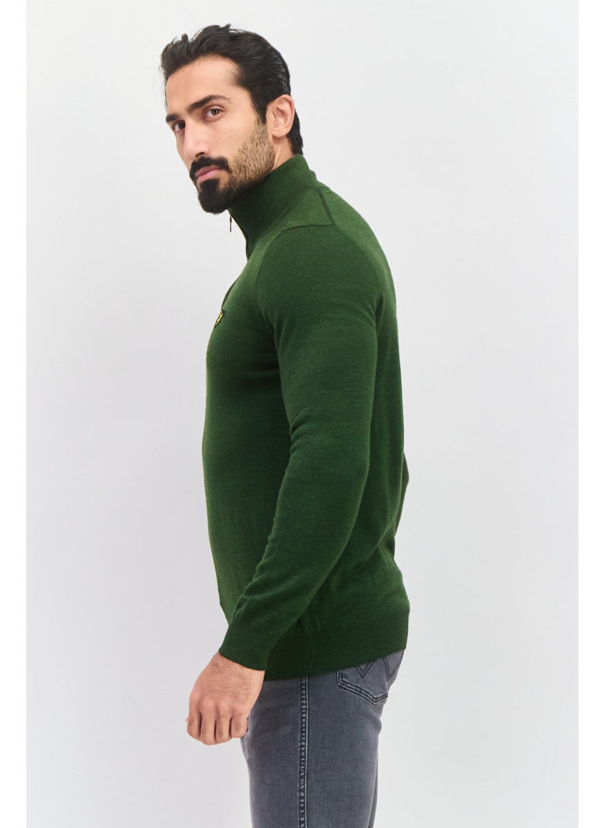 Men High Neck Embroidered Logo Long Sleeves Sweater, Olive - pzsku/ZDC4C95BFF7D8E2613E06Z/45/_/1737642160/a7fdaaf4-2fc2-48f9-8fd6-27e84365536f