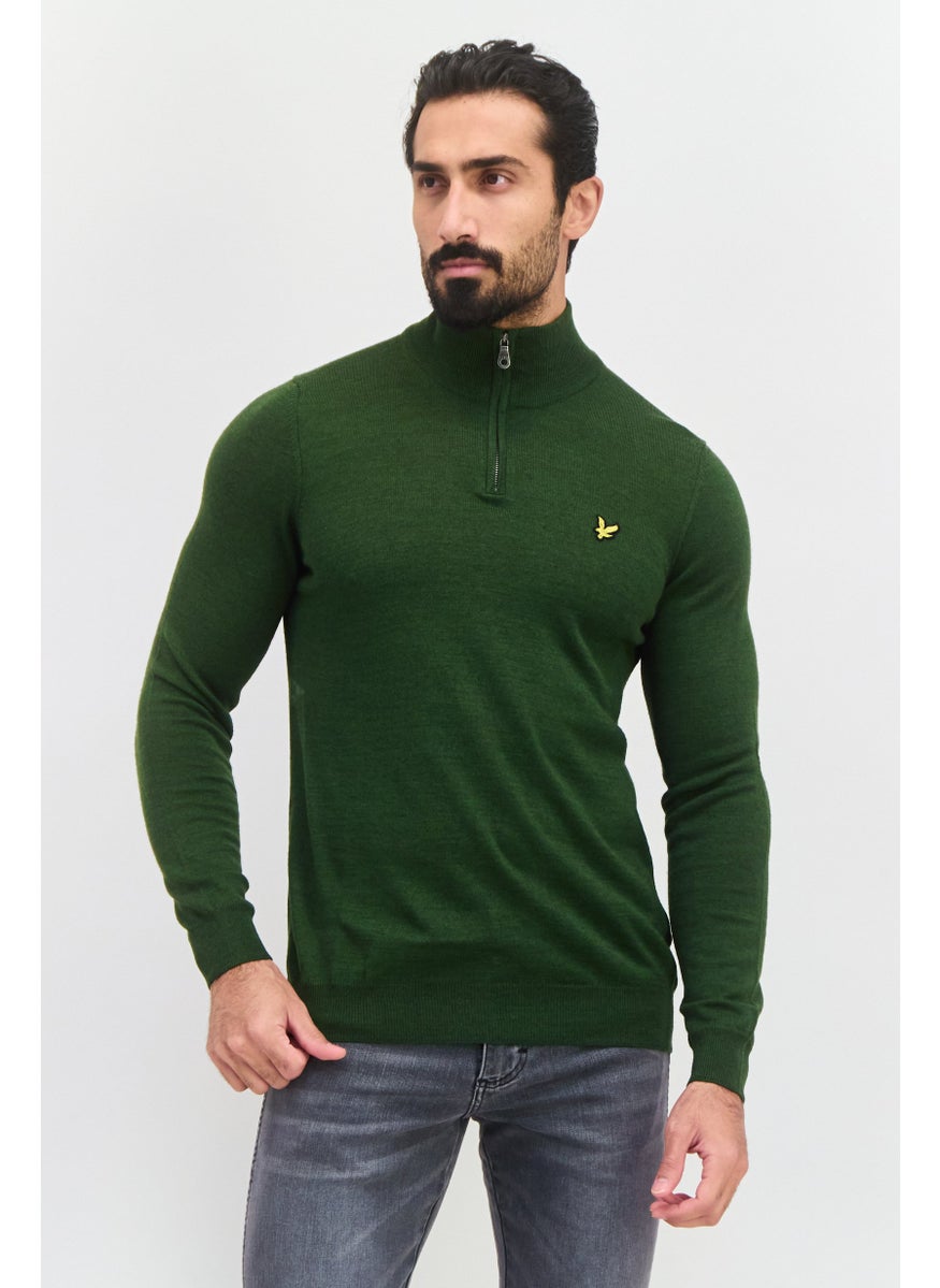 Men High Neck Embroidered Logo Long Sleeves Sweater, Olive - pzsku/ZDC4C95BFF7D8E2613E06Z/45/_/1737642196/1e376584-1976-4704-95df-cfda9aeb9e6b