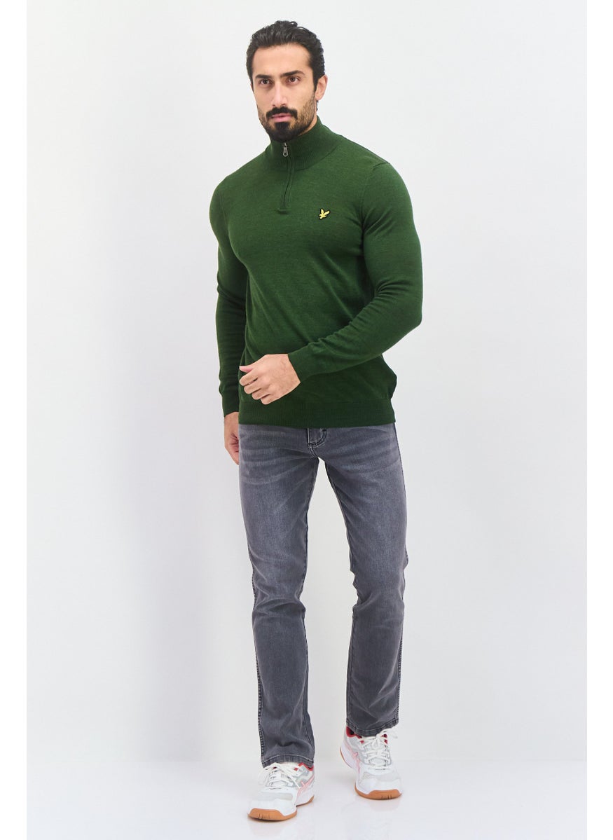 Men High Neck Embroidered Logo Long Sleeves Sweater, Olive - pzsku/ZDC4C95BFF7D8E2613E06Z/45/_/1737642208/c3ff0082-9ecc-446e-9d63-7d39c43ea979