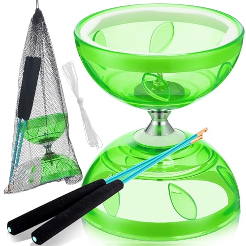 Simgoing Chinese Yoyo Diabolo Set Includes Colorful Chinese Yoyo with 2 Pieces Diabolo Sticks 1 Piece String 1 Net Bag for FunGreenPopular Style - Image 1