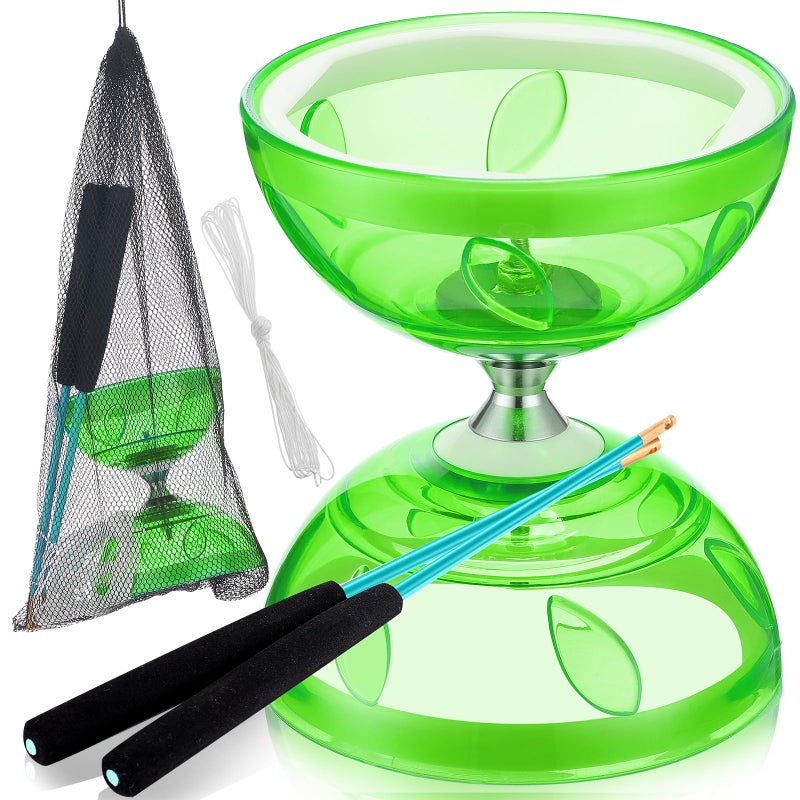 Simgoing Chinese Yoyo Diabolo Set Includes Colorful Chinese Yoyo with 2 Pieces Diabolo Sticks 1 Piece String 1 Net Bag for FunGreenPopular Style - Image 3