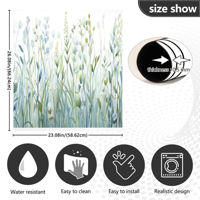 BOESI Watercolour Plants and Flowers Dishwasher Magnet Lid Magnetic Stickers Refrigerator Magnets Home Kitchen Decorative Refrigerator Lid Magnetic Stickers Washing Machine Refrigerator Panel Stickers - Image 3