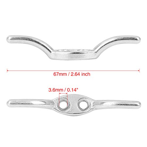 X AUTOHAUX 2 Set 2 Inch 316 Stainless Steel Universal Marine Boat Flagpole Cleat Hook with 4 Mounting Screws - Image 2