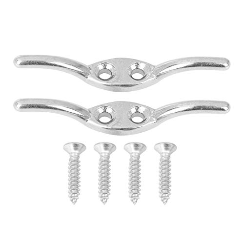 X AUTOHAUX 2 Set 2 Inch 316 Stainless Steel Universal Marine Boat Flagpole Cleat Hook with 4 Mounting Screws - Image 1