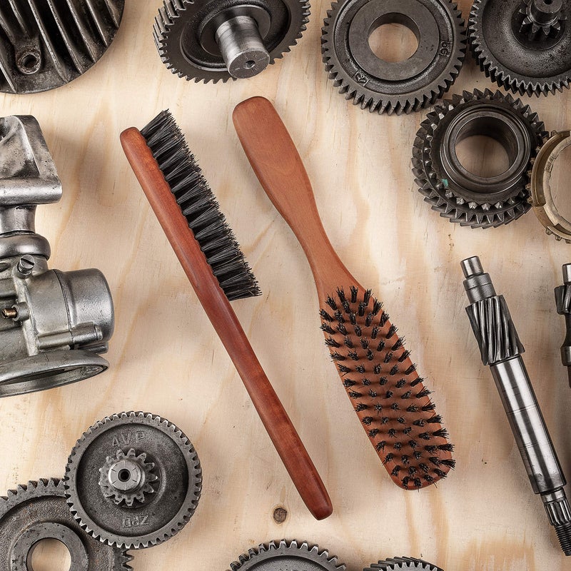 ZilberHaar Long Hair & Beard Brush - Made From Stiff First Cut Boar Bristles And Pearwood - Perfect Beard Care for Men - Works with all Beard Balms and Oils - 8.5 inches long - Image 5