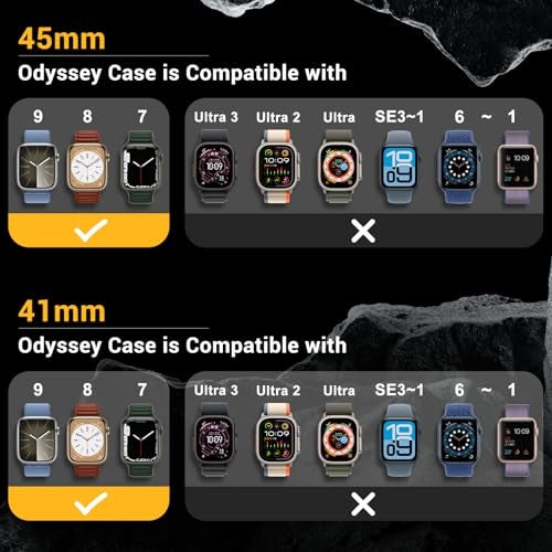 MAGEASY Aircraft-Grade Aluminum Rugged Case for 41mm Apple Watch Series 9, 8, 7 | 2 in 1 Metal Hard Shell with Shockproof Inner Bumper for Maxed Protection, Odyssey - Starlight White - Image 2