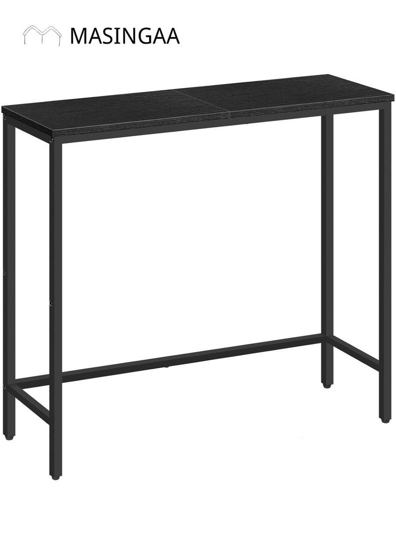 ماساجا طاولة كونسول، طاولة مدخل عصرية، طاولة جانبية خلف أريكة، طاولة جانبية ضيقة للمدخل، غرفة المعيشة، طاولة بار، غرفة النوم، لون أسود (75×75×24 سم) - Image 4