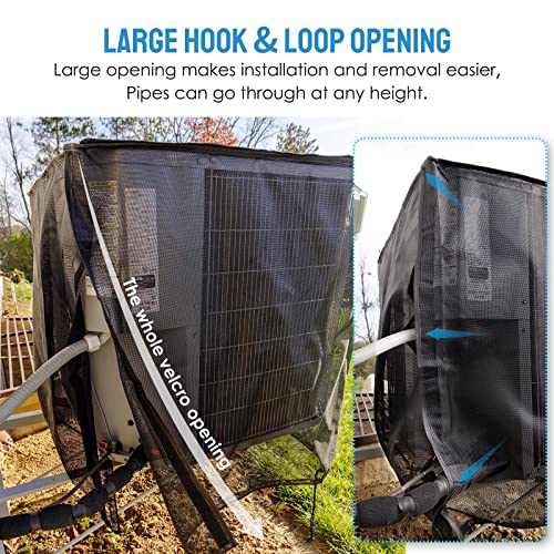 Joiish Air Conditioner Cover Full Mesh With Detachable Waterproof Top, Breathable & All Seasons, 28 x 28 x 32 Inch Outside Central AC Unit Protector Against Leaves, Weeds, Cottonwood and Debris - Image 4