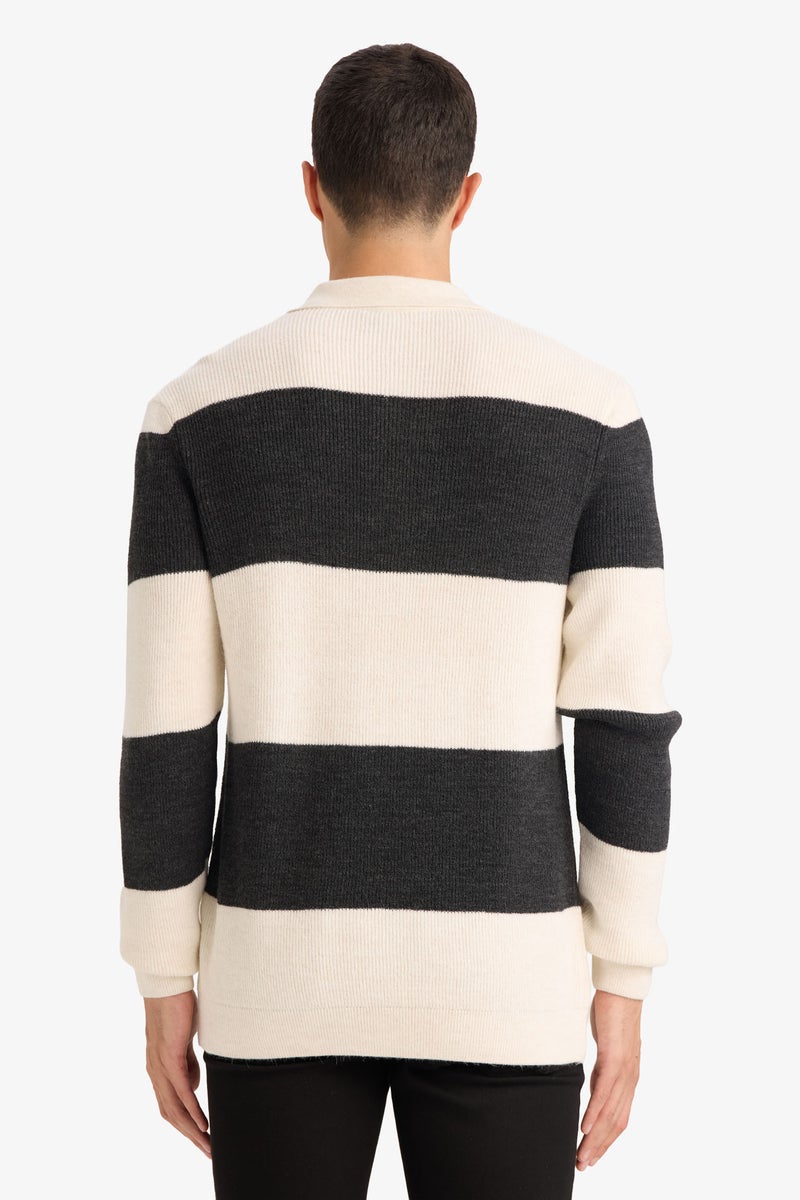 ديفاكتو كنزة بولو رجالية بأكمام طويلة وقصة عادية. - Image 4