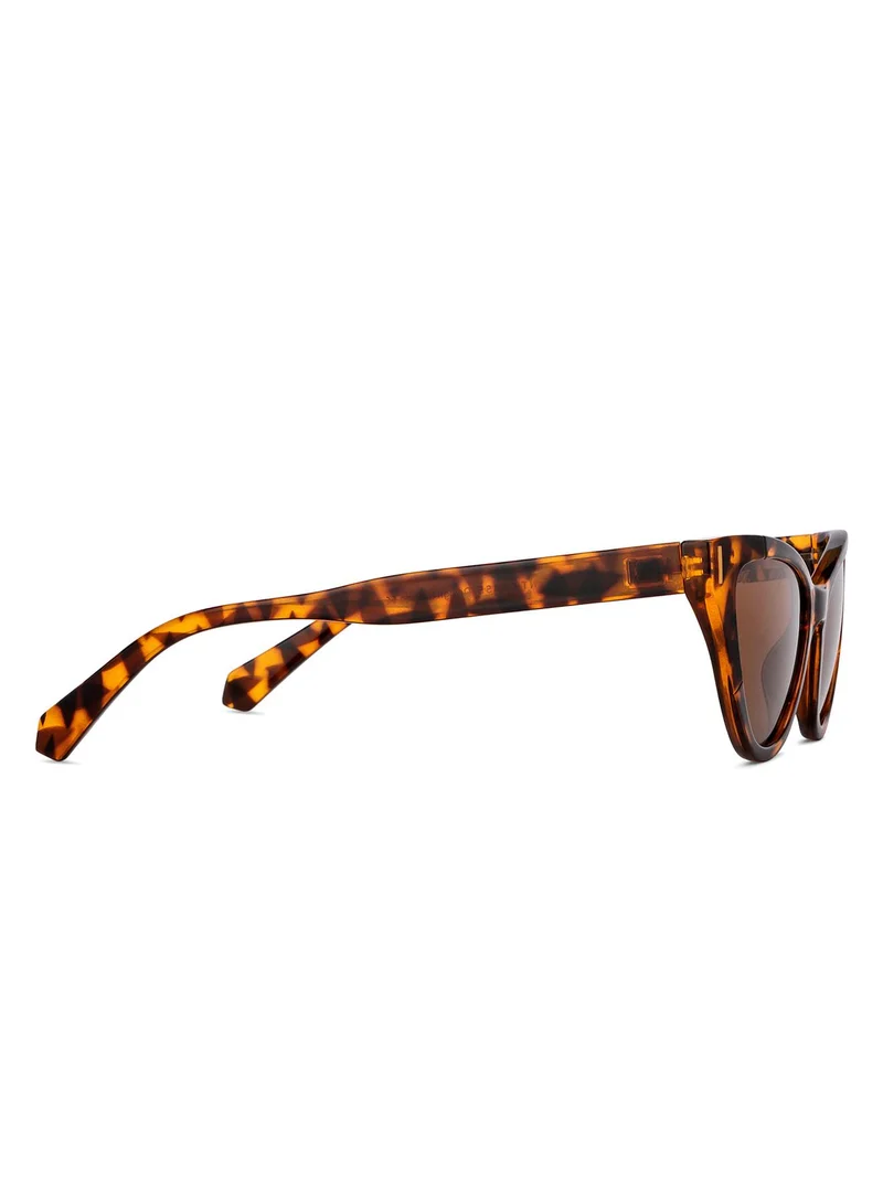 VINCENT CHASE Vincent Chase By Lenskart | Tortoise Brown Full Rim Cat Eye Branded Latest and Stylish Sunglasses | Polarized and 100% UV Protected | Men & Women | Medium | VC S14677