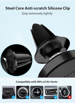 Baseus Magnetic Car Phone Holder for Vent - Small Clip with Strong Magnets, 360° Rotating Base for iPhone 16/15/14/13/12, Samsung Galaxy S25 Ultra/S24 Ultra, Google Pixel 8 Pro, OnePlus 11, Xiaomi 13, and More - Universally Compatible Vent Clip with Silicone Protection for Scratch-Free Grip  - Image 3