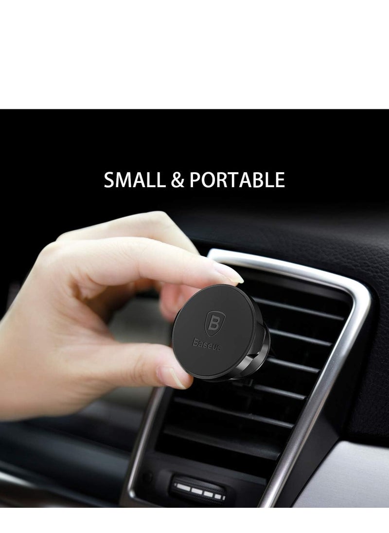 Baseus - Magnetic Car Phone Holder for Vent - Small Clip with Strong Magnets, 360° Rotating Base for iPhone 16/15/14/13/12, Samsung Galaxy S25 Ultra/S24 Ultra, Google Pixel 8 Pro, OnePlus 11, Xiaomi 13, and More - Universally Compatible Vent Clip with Silicone Protection for Scratch-Free Grip - Image 1