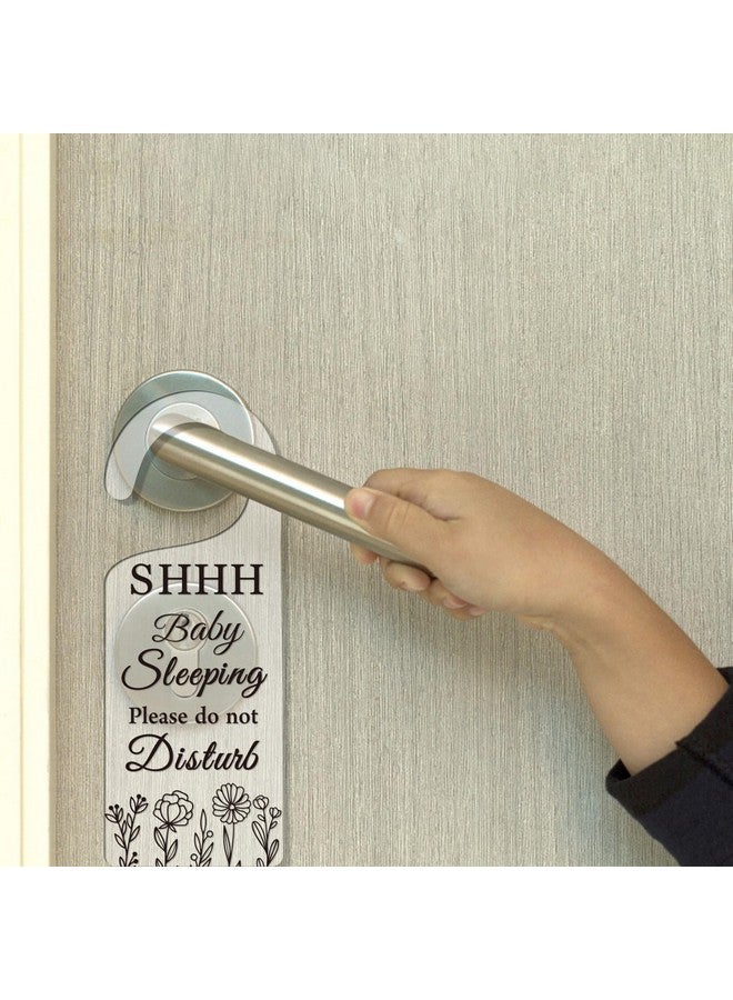 CHGCRAFT 2Pack Baby Sleeping Door Hands Hanger Sign Acrylic Notice Door Hanger Cute Baby Room Sign Handle Decorations Sign for Home Living room Bedroom Kindergarten Gift for Parents - Image 4