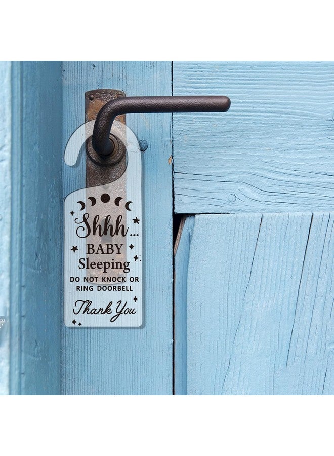 CHGCRAFT 2Pack Baby Sleeping Door Hands Hanger Sign Acrylic Notice Door Hanger Cute Baby Room Sign Handle Decorations Sign for Home Living room Bedroom Kindergarten Gift for Parents - Image 5