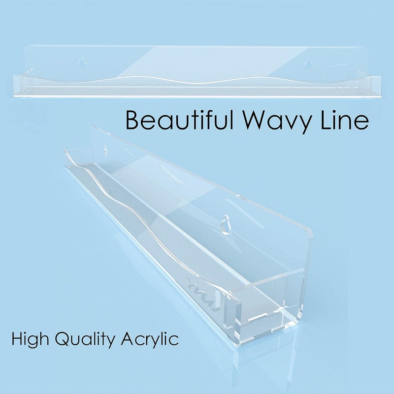YMVV Clear Acrylic Nail Polish Rack Wall Mounted Shelf,6 Pack Organizer with Unique Wavy Lines,Nail Supplies for Techs,Great Display Salons Retailers - Image 3