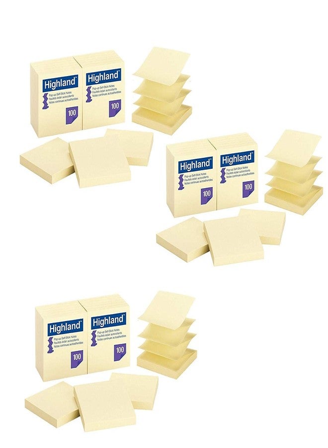 Highland Pop-up Notes, 3 x 3-Inches,Yellow, 36-Pads/Pack - Image 1