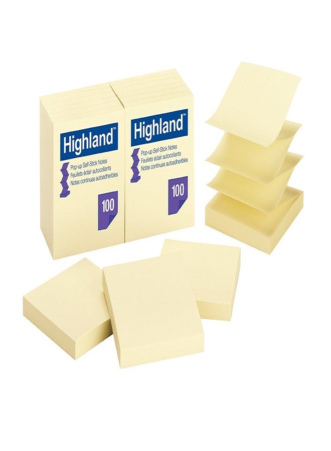 Highland Pop-up Notes, 3 x 3-Inches,Yellow, 36-Pads/Pack - Image 2